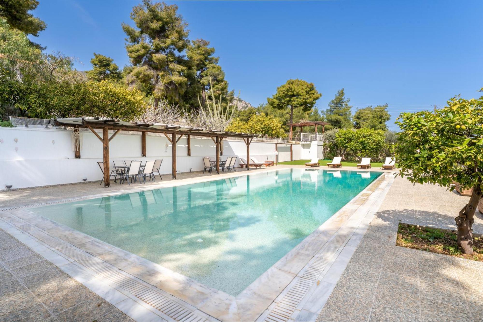 The House Of Gratitude - Poolside Retreat Villa Loutra Elenis Eksteriør billede